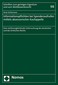 Vorderes Coverbild Informationspflichten bei Spendenaufrufen mittels akzessorischer Kaufappelle
