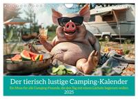 Vorderes Coverbild Der tierisch lustige Camping-Kalender (Wandkalender 2025 DIN A4 quer), CALVENDO Monatskalender