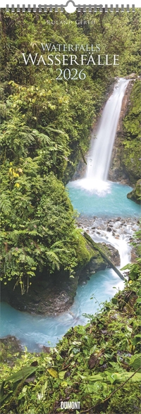 Vorderes Coverbild Wasserfälle 2026 - Foto-Kalender - King-Size - 34x98 - Waterfalls - Natur