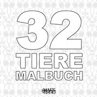 Vorderes Coverbild 32 Tiere Malbuch