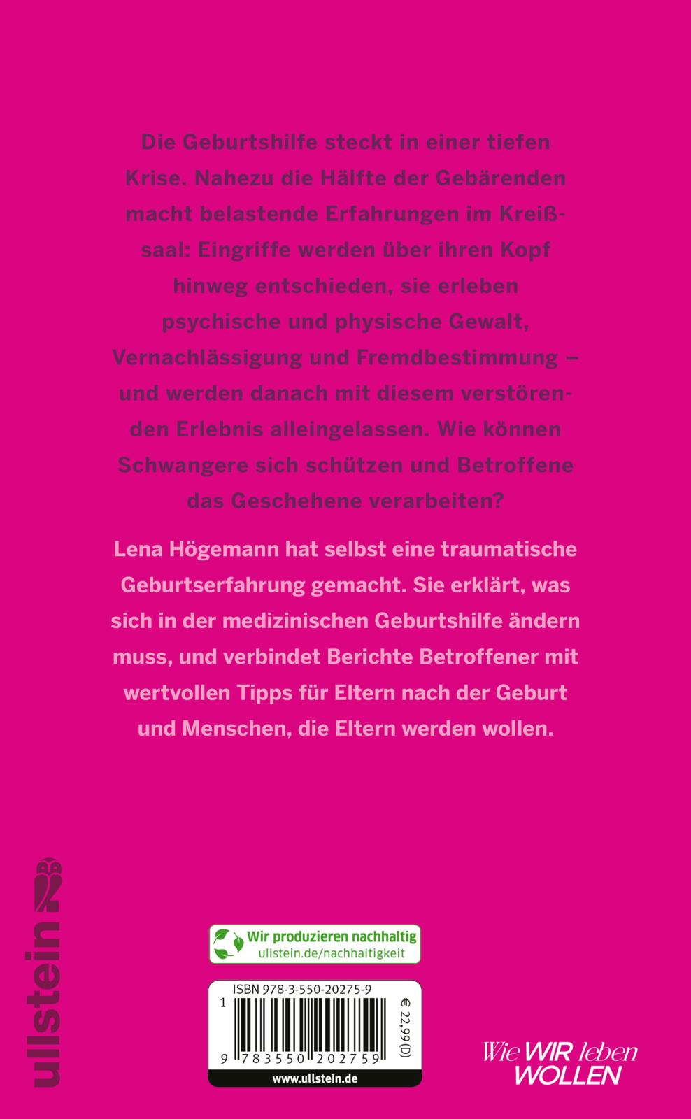 Rückseitencover So wollte ich mein Kind nicht zur Welt bringen!