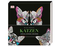Vorderes Coverbild Black Premium. Katzen. Ausmalen, Aufhängen, Verschenken.
