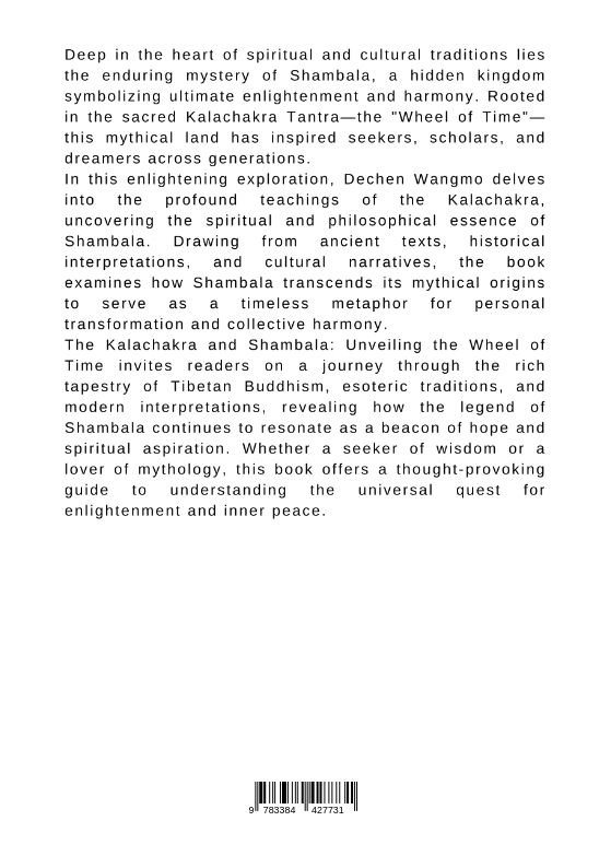 Rückseitencover The Kalachakra and Shambala: Unveiling the Wheel of Time