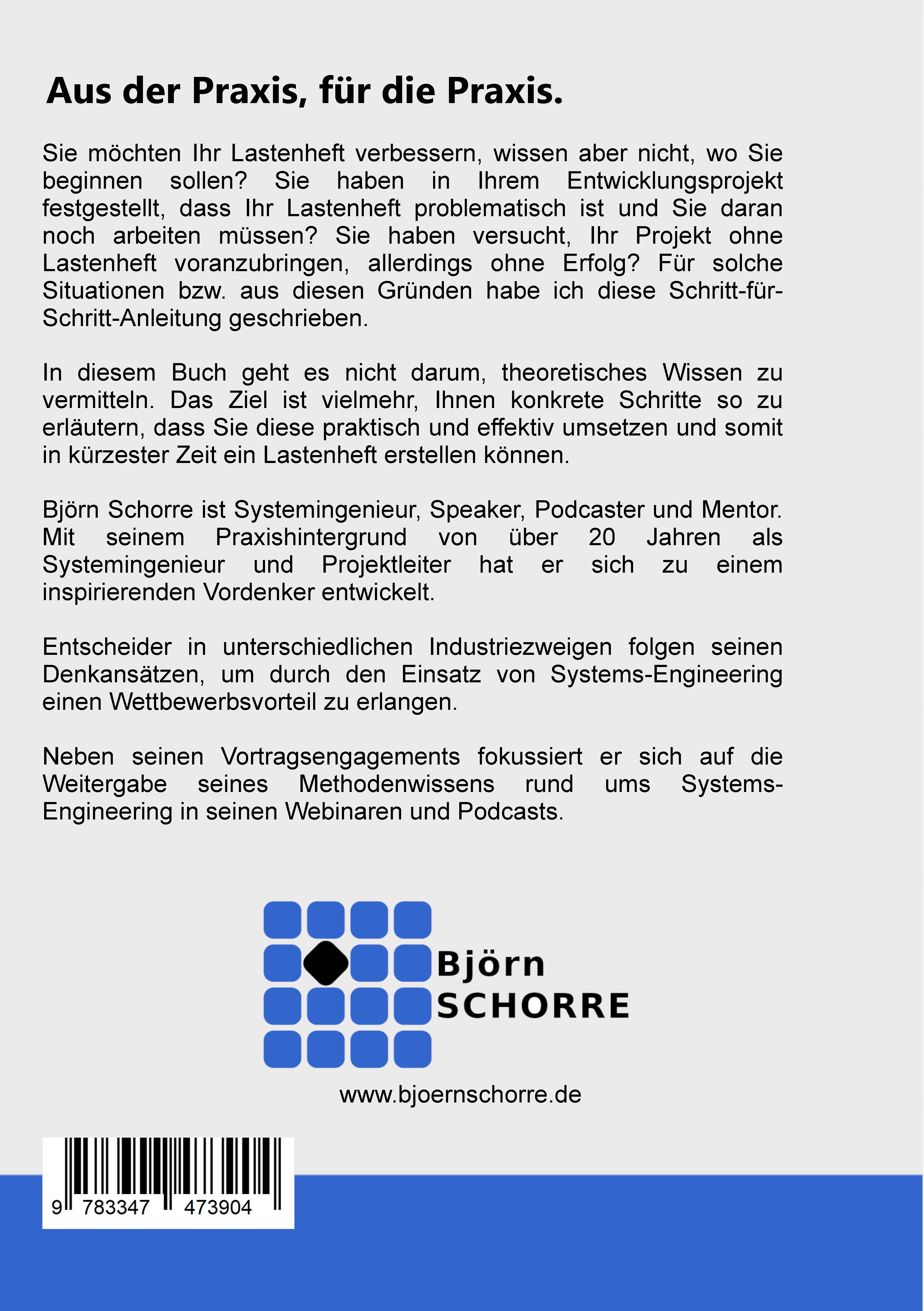 Rückseitencover Erfolgreich Lastenhefte schreiben