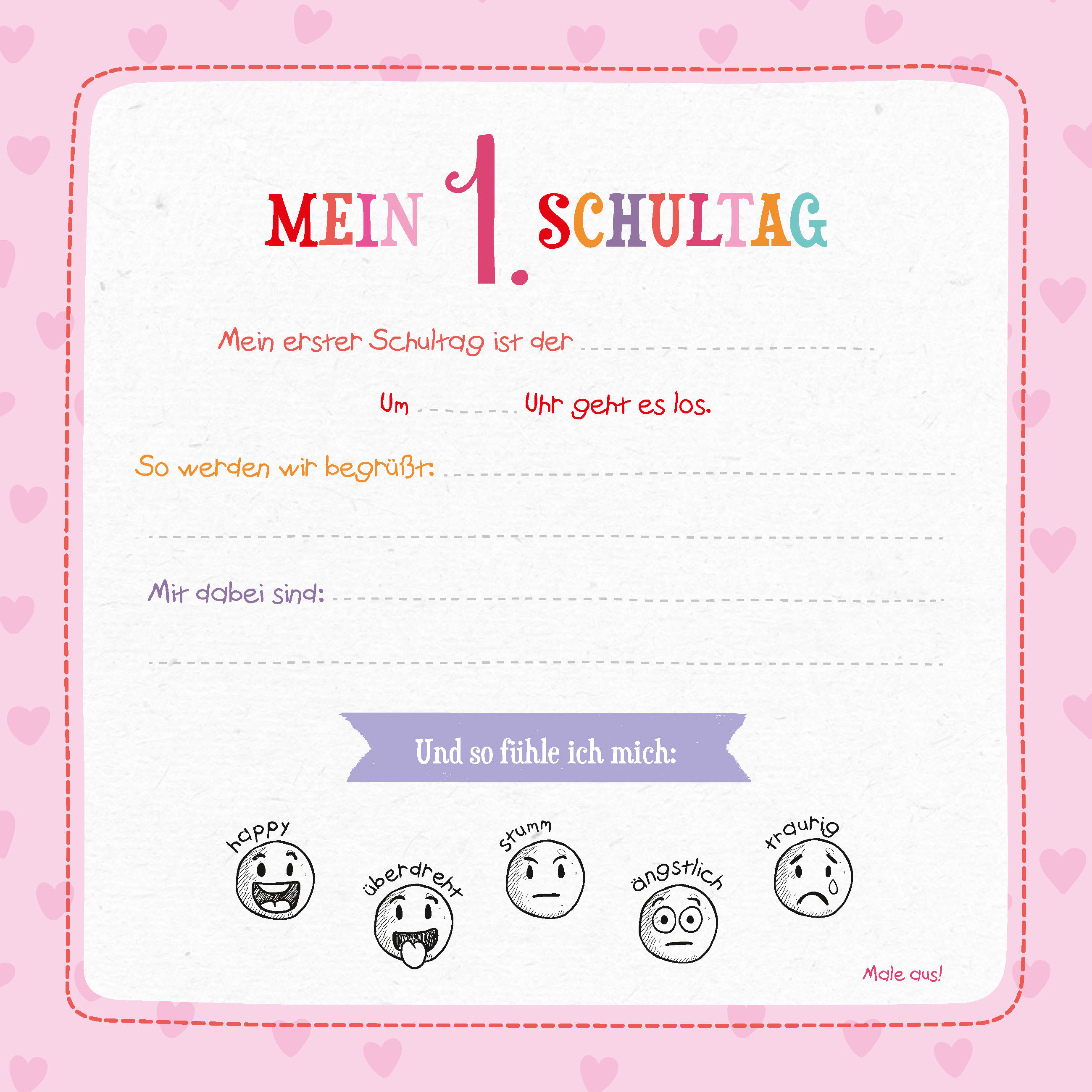 Beispielinhalt (Bild) Ab heute bin ich Schulkind! (Motiv Einhorn)