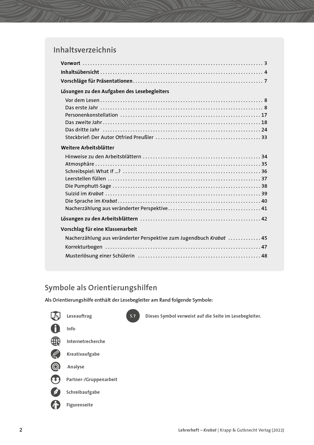 Beispielinhalt (Bild) Krabat – Otfried Preußler – Lehrerheft
