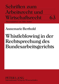 Vorderes Coverbild Whistleblowing in der Rechtsprechung des Bundesarbeitsgerichts