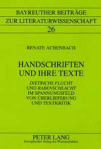 Vorderes Coverbild Handschriften und ihre Texte
