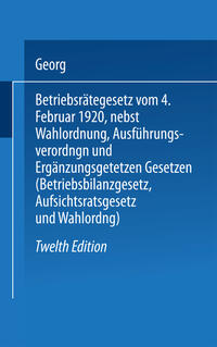 Vorderes Coverbild Betriebsrätegesetz