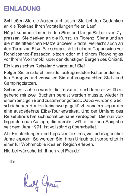 Werbematerial (Bild) Entdeckertouren mit dem Wohnmobil Toskana und Elba