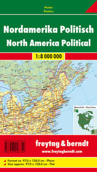 Vorderes Coverbild Nordamerika physisch-politisch, Markiertafel 1:8 Mill.