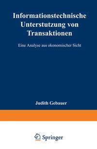 Vorderes Coverbild Informationstechnische Unterstützung von Transaktionen