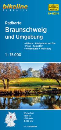 Vorderes Coverbild Radkarte Braunschweig und Umgebung (RK-NDS14)