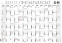 Vorderes Coverbild Alpha Edition - Jahresplaner XL 2025 Plakatkalender, 100x70cm, Jahreskalender mit 14 Monaten-Übersicht, Ferienterminen und deutschem Kalendarium, Arbeitstagezählung