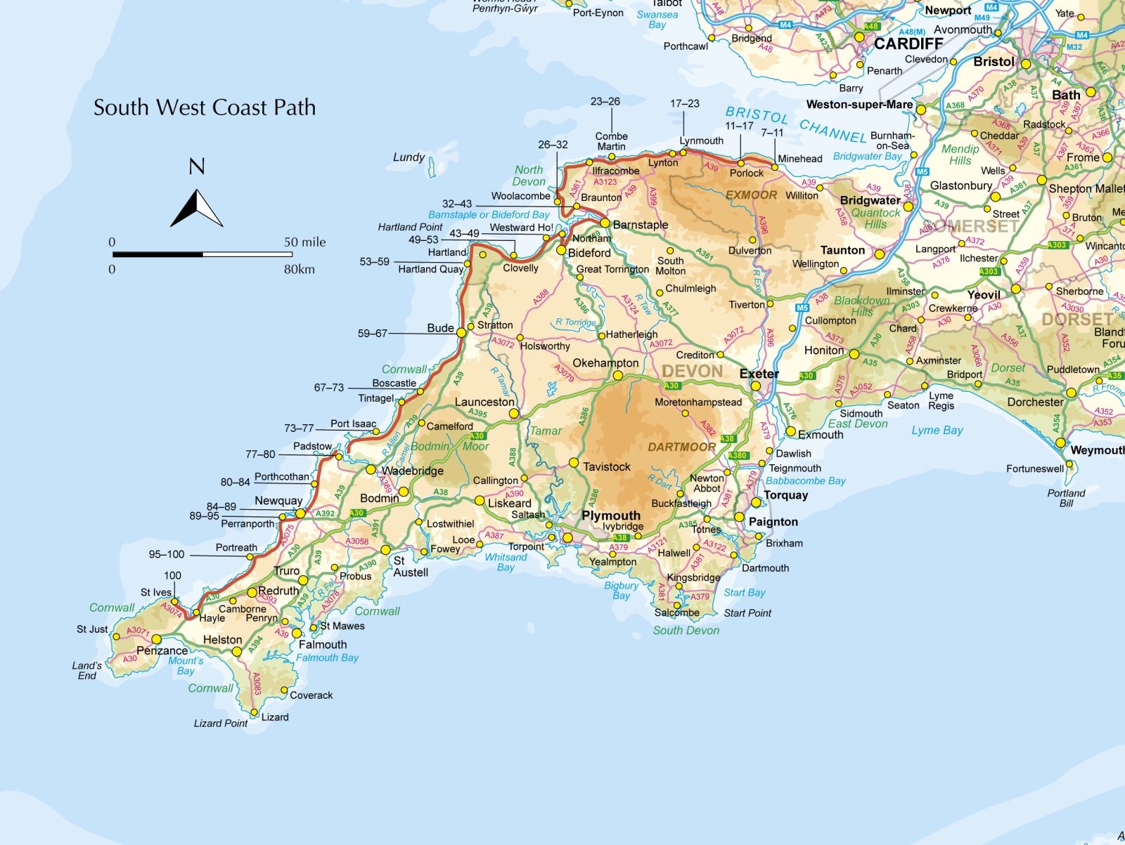 Beispielinhalt (Bild) South West Coast Path Map Booklet - Vol 1: Minehead to St Ives