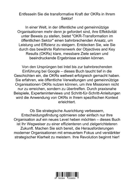 Rückseitencover OKR-Transformation im öffentlichen Sektor