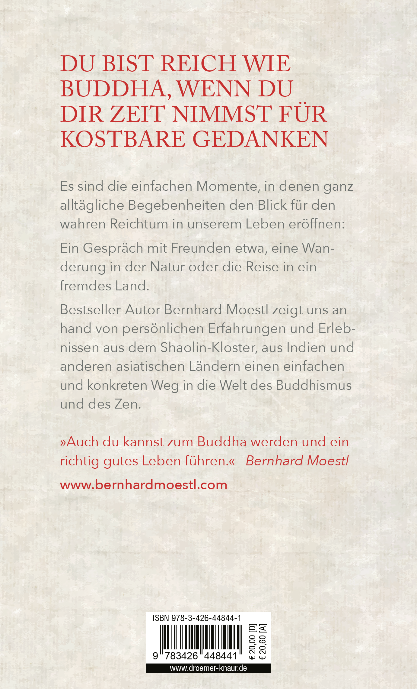 Rückseitencover Reich wie Buddha