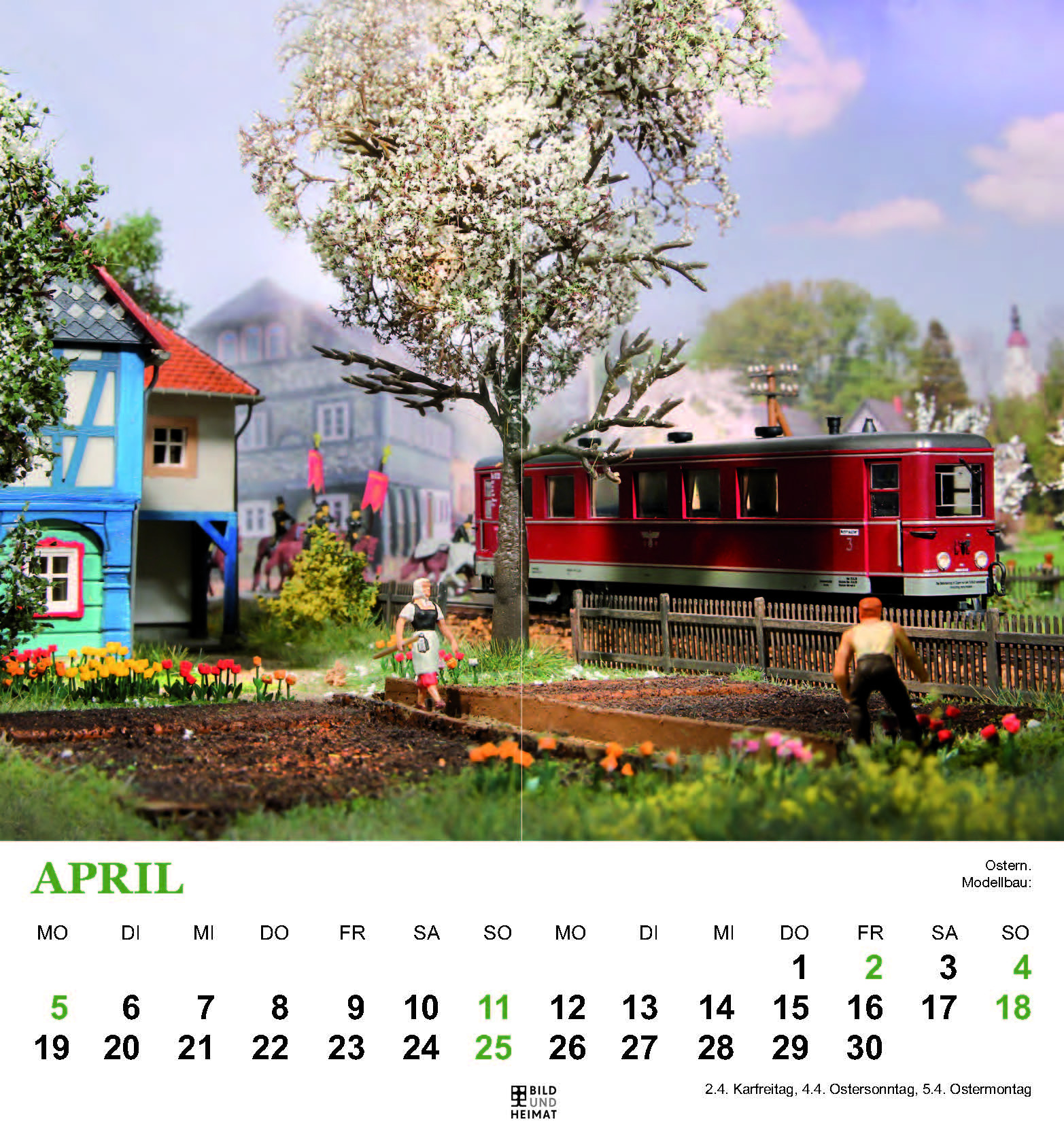 Beispielinhalt (Bild) Modelleisenbahnkalender 2021