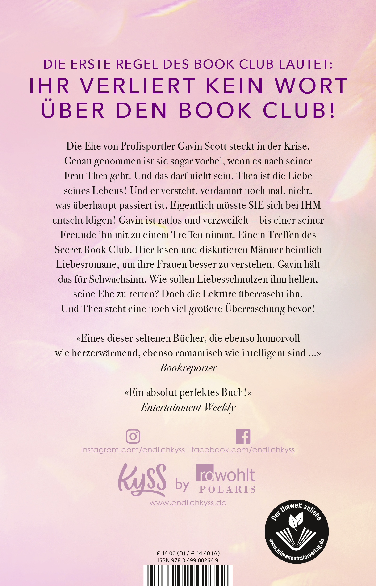 Rückseitencover The Secret Book Club – Ein fast perfekter Liebesroman