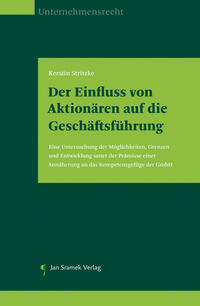 Vorderes Coverbild Der Einfluss von Aktionären auf die Geschäftsführung