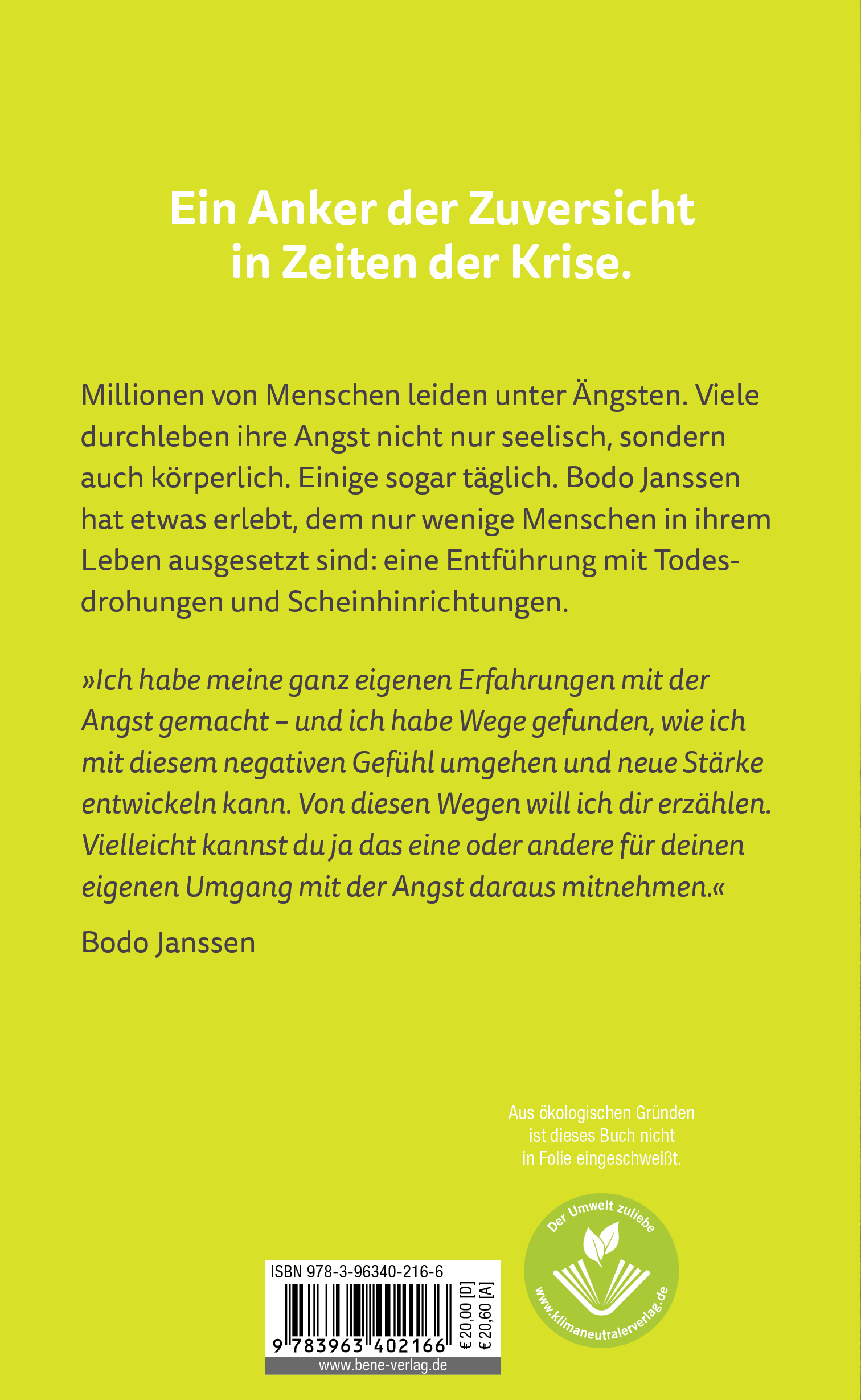 Rückseitencover Von der Angst zur Stärke