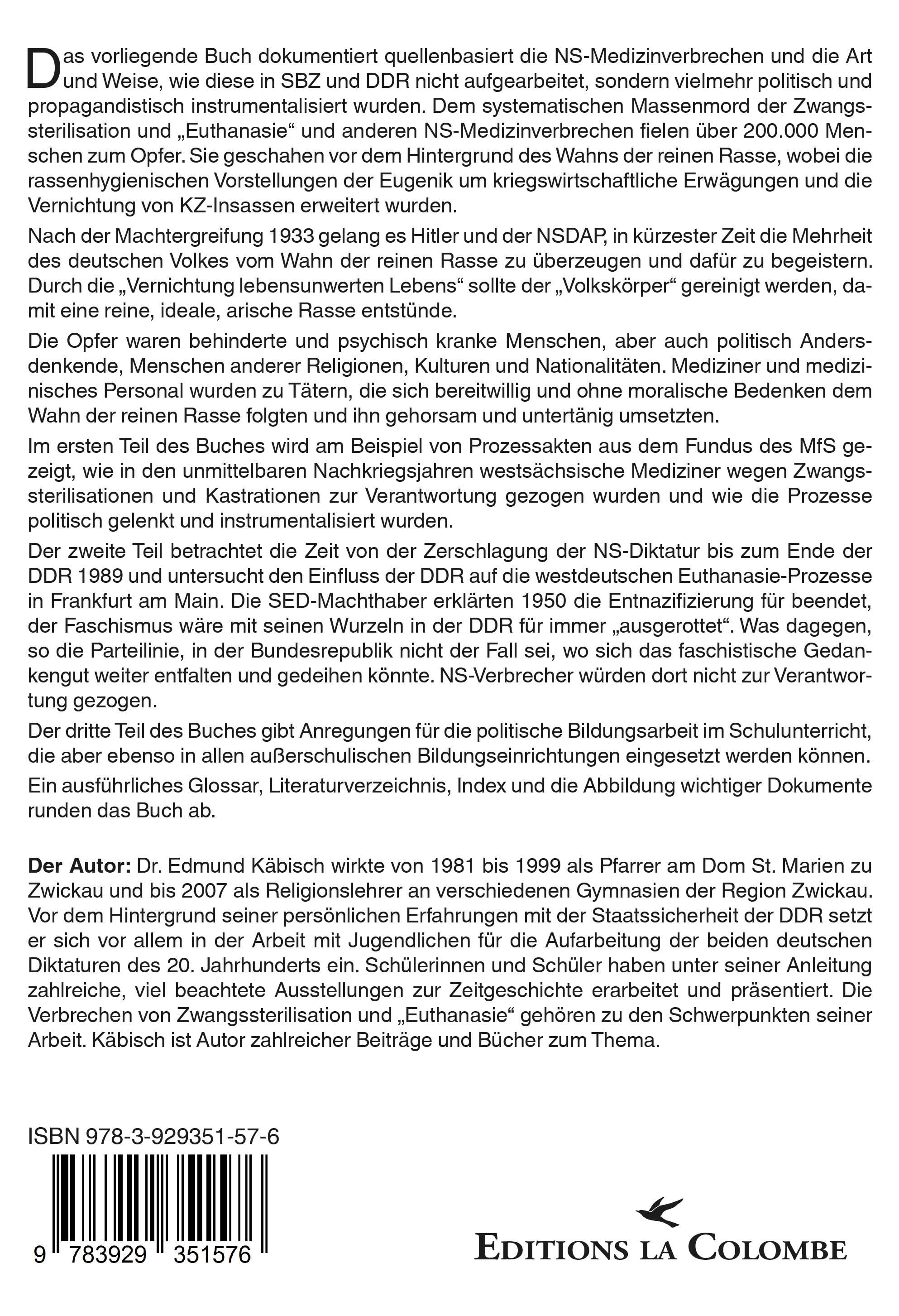 Rückseitencover Der Wahn der reinen Rasse