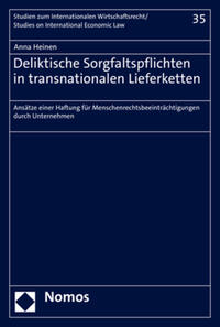 Vorderes Coverbild Deliktische Sorgfaltspflichten in transnationalen Lieferketten
