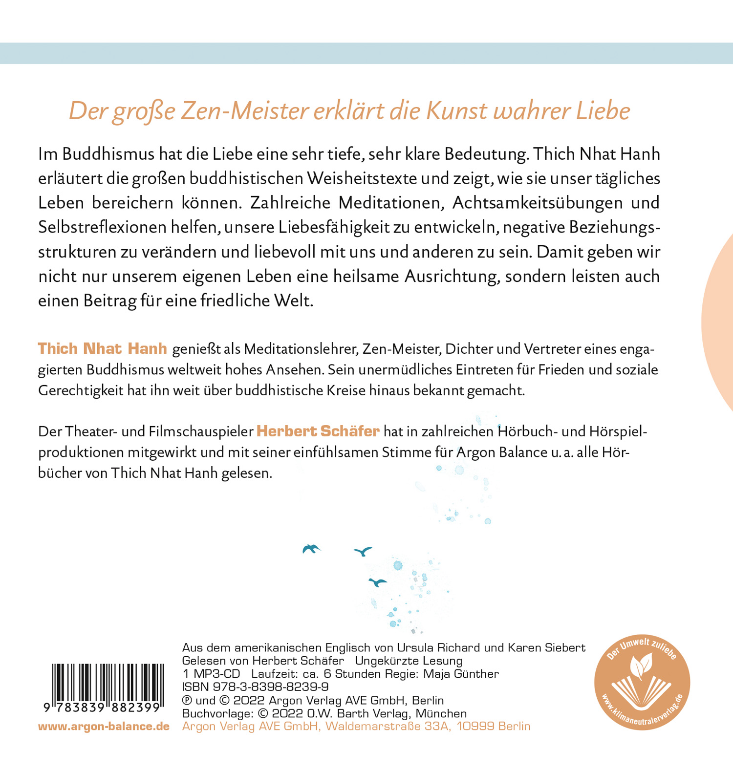 Rückseitencover Die Lehre des Buddha über die Liebe