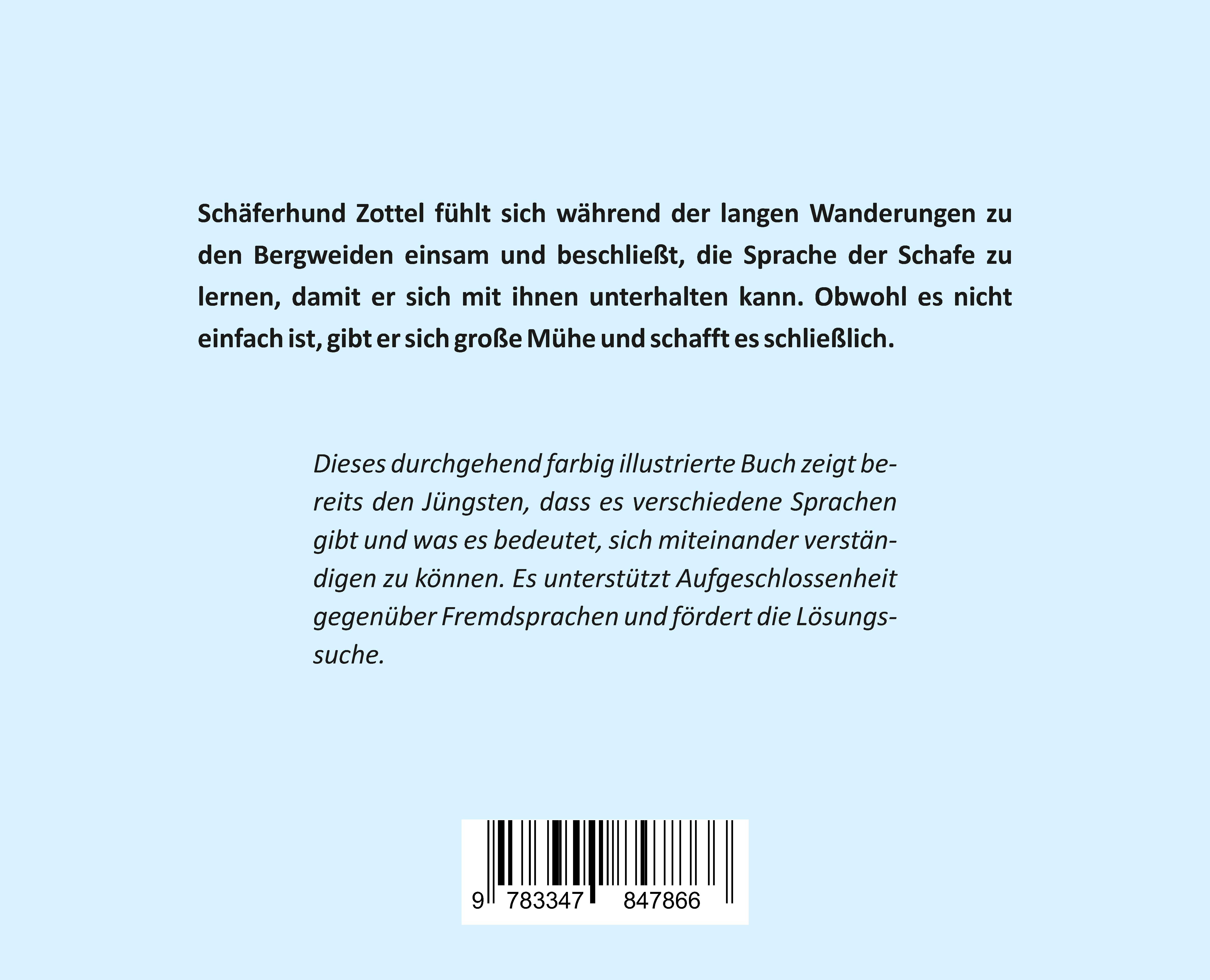 Rückseitencover Zottel lernt die Sprache der Schafe