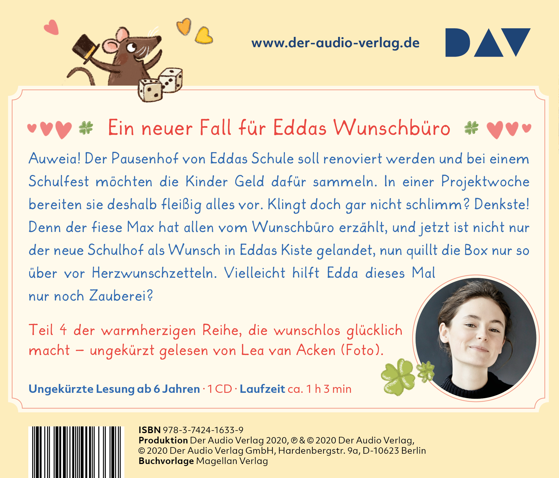 Rückseitencover Wunschbüro Edda – Teil 4: Wunschalarm im Klassenzimmer