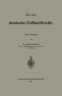 Vorderes Coverbild Das neue deutsche Zolltarifrecht