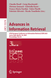 Vorderes Coverbild Advances in Information Retrieval