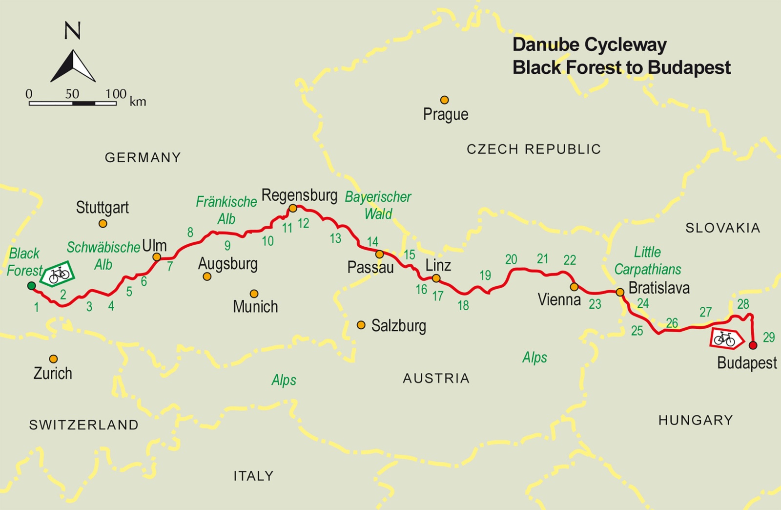 Beispielinhalt (Bild) The Danube Cycleway Volume 1