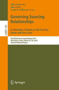 Vorderes Coverbild Governing Sourcing Relationships. A Collection of Studies at the Country, Sector and Firm Level