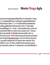 Vorderes Coverbild Worte Fliege Agfa
