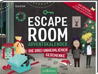 Vorderes Coverbild Escape Room Adventskalender. Die drei unheimlichen Geschenke