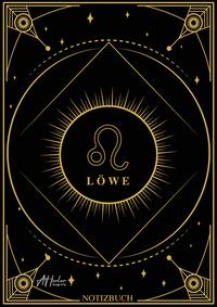 Vorderes Coverbild Edles Notizbuch Sternzeichen Löwe | Designed by Alfred Herler