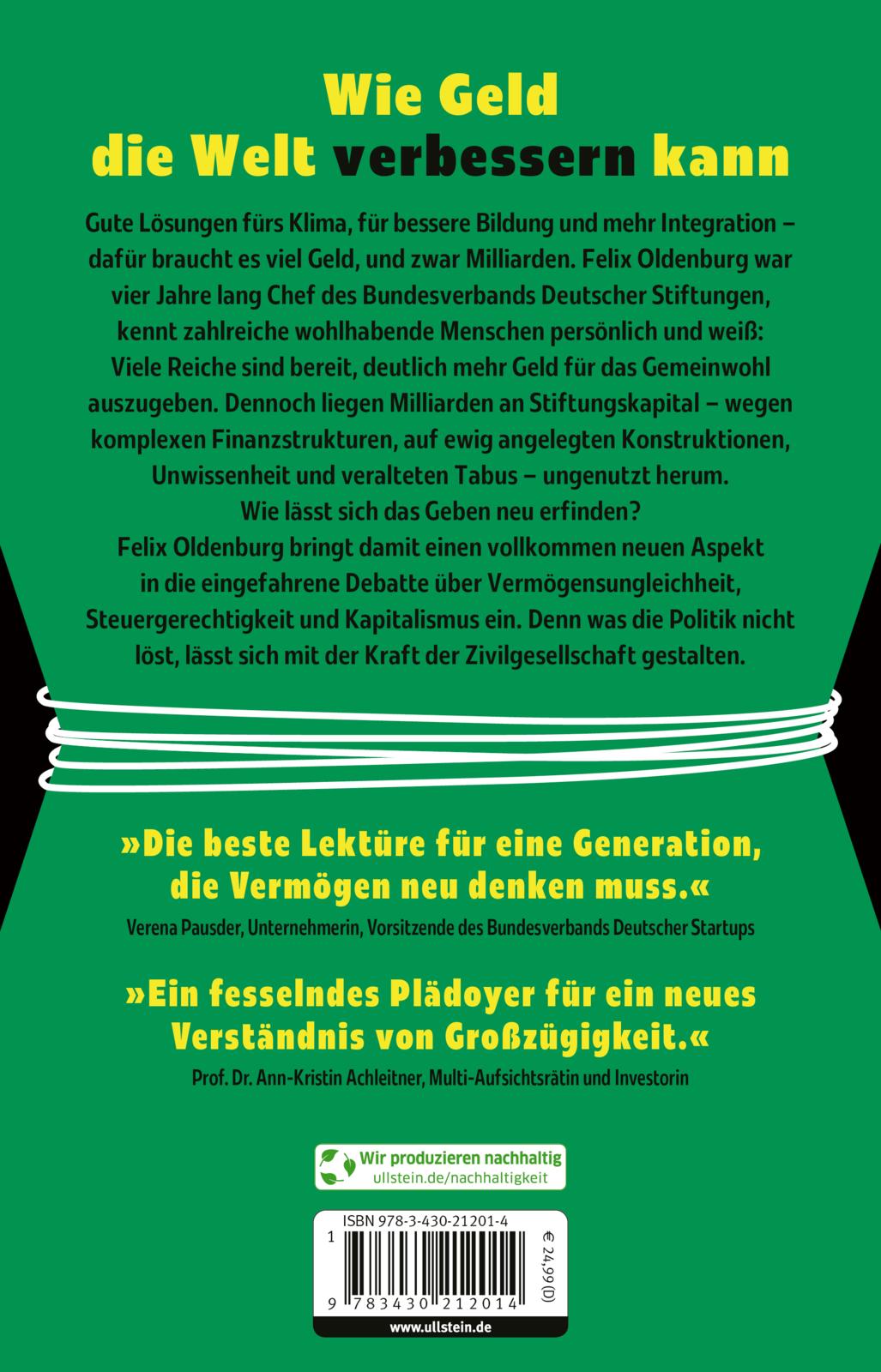 Rückseitencover Der gefesselte Wohlstand