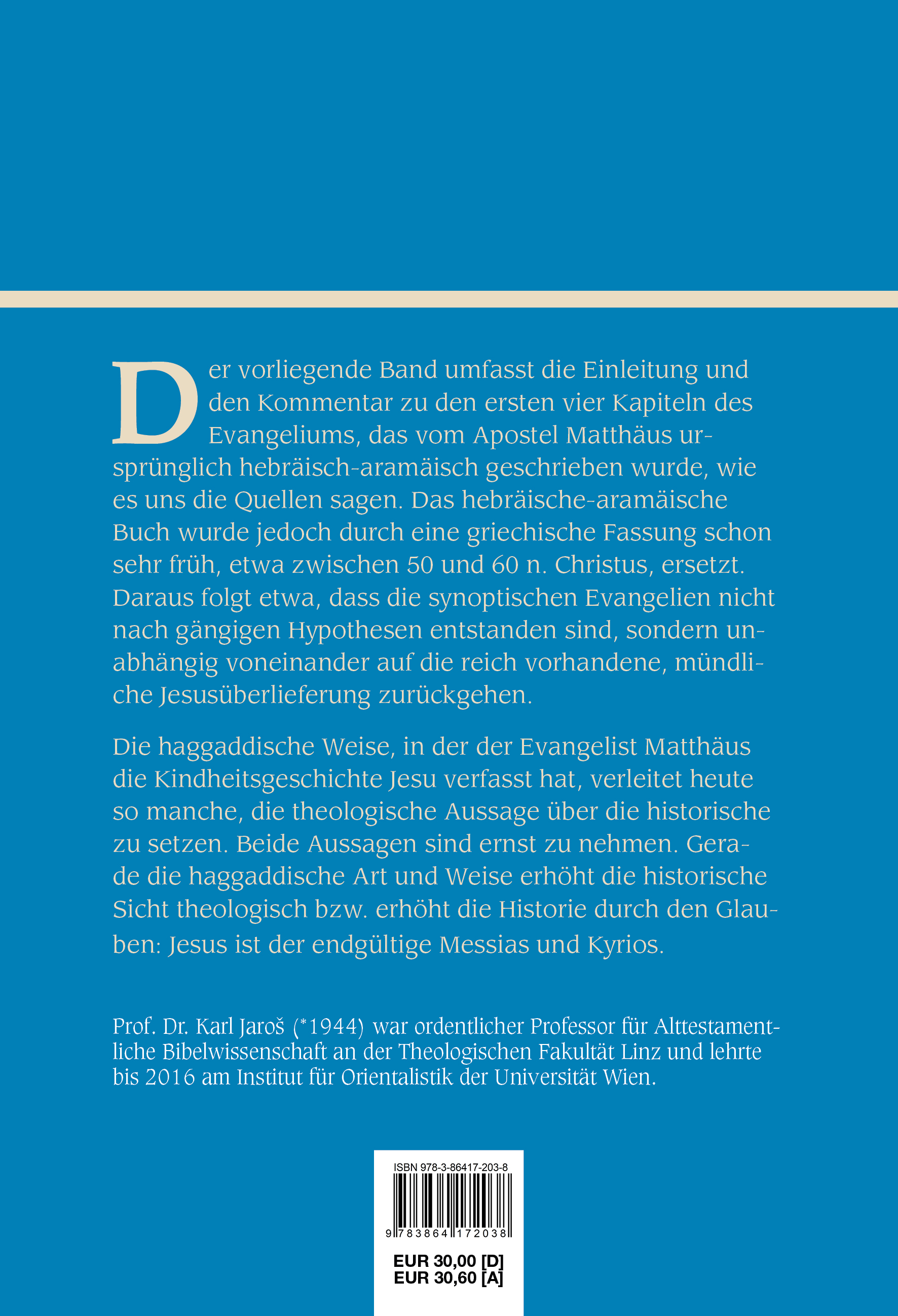 Rückseitencover Das Evangelium nach Matthäus