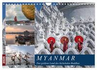 Vorderes Coverbild Myanmar, das goldene Land des lächelnden Buddhas (Wandkalender 2025 DIN A4 quer), CALVENDO Monatskalender