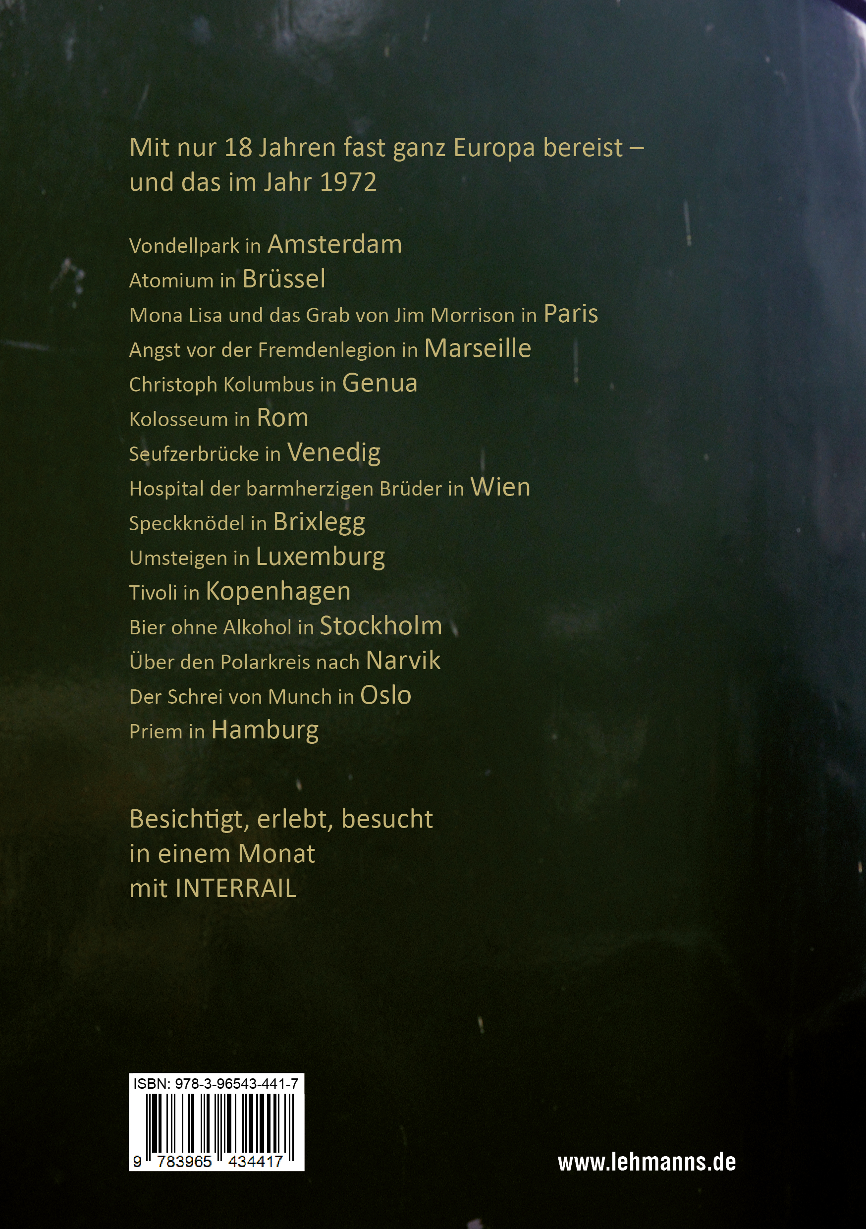 Rückseitencover INTERRAIL ‘72