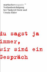 Vorderes Coverbild 'du sagst ja immer,wir sind ein Gespräch'