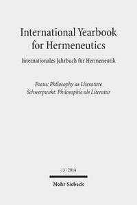 Vorderes Coverbild International Yearbook for Hermeneutics / Internationales Jahrbuch für Hermeneutik