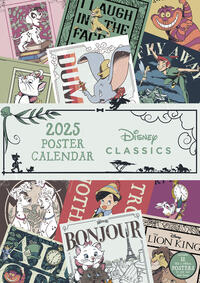Vorderes Coverbild Pyramid – Disney Classics 2025 Posterkalender, 29,7x42cm, Kalender mit beliebten Disney-Motiven, je Monat ein Poster, nachhaltig nur mit Papierumschlag