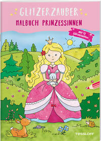 Vorderes Coverbild Glitzerzauber Malbuch. Prinzessinnen