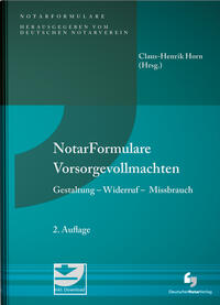 Vorderes Coverbild Notarformulare Vorsorgevollmachten