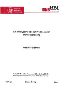 Vorderes Coverbild Ein Pyrolysemodell zur Prognose der Brandausbreitung
