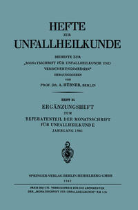 Vorderes Coverbild Ergänzungsheft zum Referatenteil der Monatsschrift für Unfallheilkunde