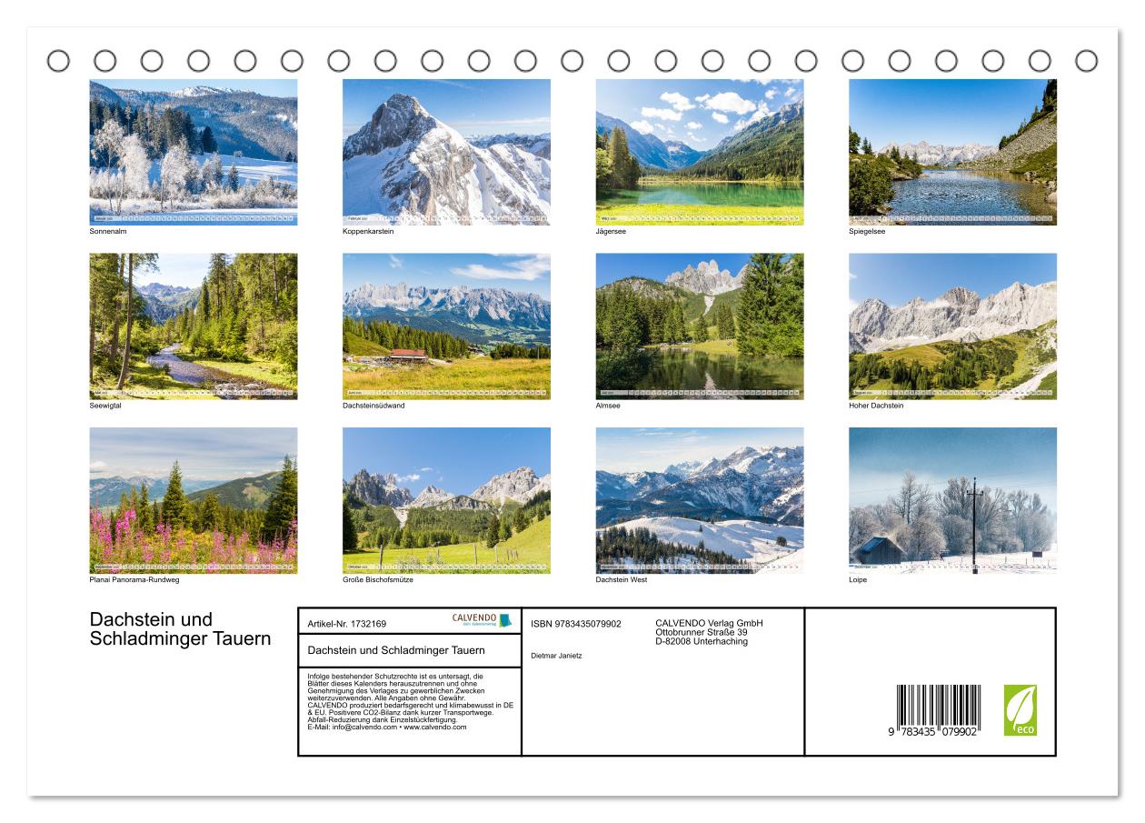 Beispielinhalt (Bild) Dachstein und Schladminger Tauern (Tischkalender 2025 DIN A5 quer), CALVENDO Monatskalender