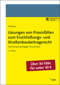 Vorderes Coverbild Lösungen von Praxisfällen zum Erschließungs- und Straßenbaubeitragsrecht